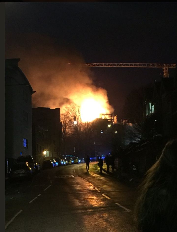 A fire broke out at the University of Bristol this afternoon 