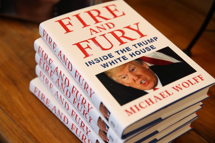 Copies of the book "Fire and Fury" by author Michael Wolff are displayed on January 5, 2018.