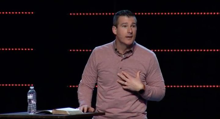 Highpoint Church's Teaching Pastor Andy Savage delivering a sermon in December.