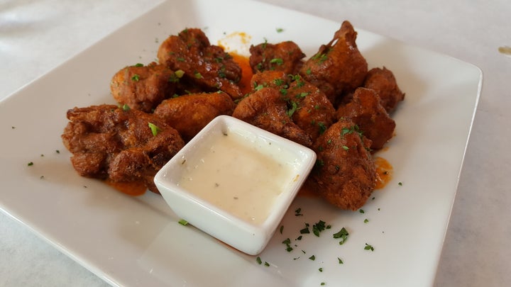 <p>Fried Cauliflower Buffalo-style from The Never Blue, Hendersonville, NC</p>