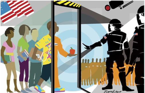 Metal detectors and heavy security at school entrances are part of the school-to-prison pipeline.