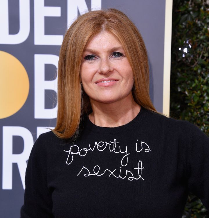Connie Britton attends the 75th annual Golden Globe Awards on Sunday in Beverly Hills, California. Like many celebrities in attendance, Britton wore black as part of a protest against sexual harassment and gender inequality.