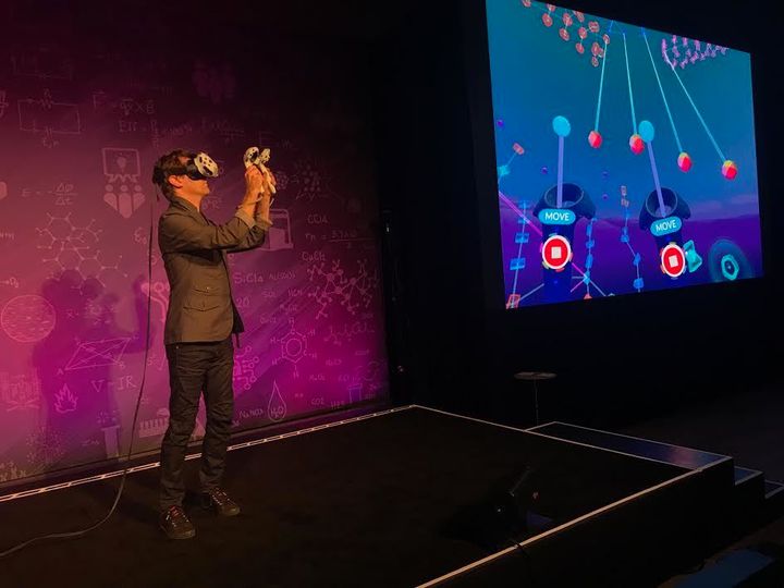 A live music performance on a virtual instrument -- one of the many uses of VR that IFTF is exploring.