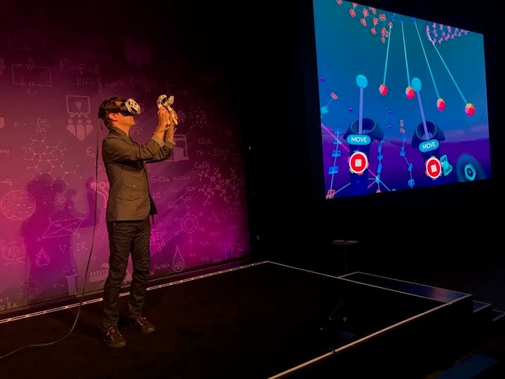 A live music performance on a virtual instrument -- one of the many uses of VR that IFTF is exploring.