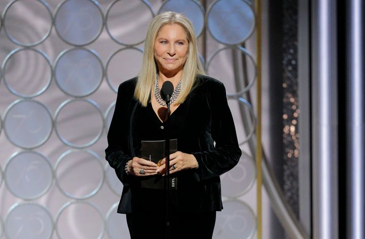 Barbra Streisand onstage at the 75th Annual Golden Globe Awards on Jan. 7.