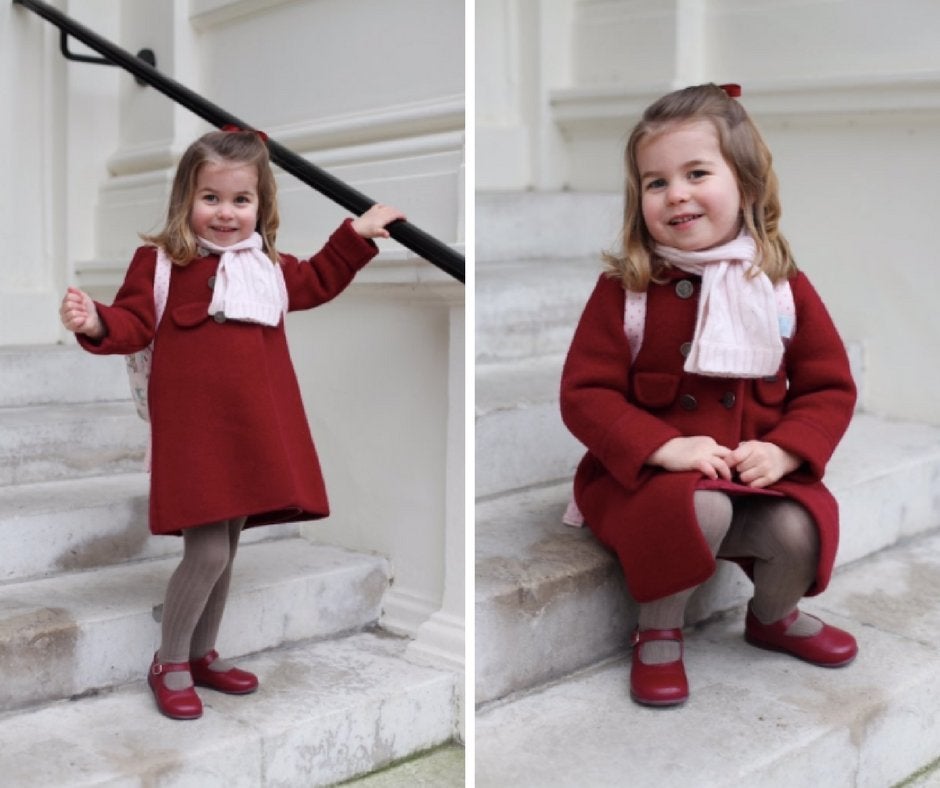 Princess Charlotte dons a pink backpack for 1st day of preschool