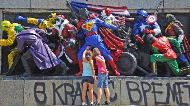 The monument of the Soviet Army in Sofia which is frequently subject of anonymous art interventions.