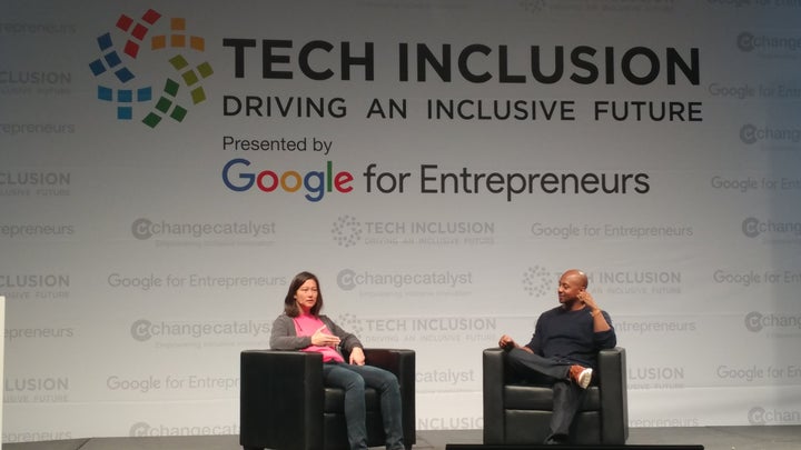 Elizabeth talking about tech inclusion 