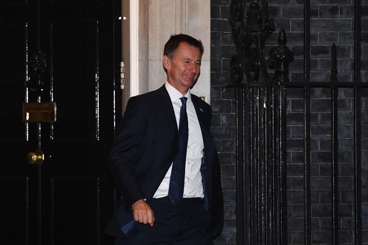 Jeremy Hunt leaves Downing Street after the reshuffle.