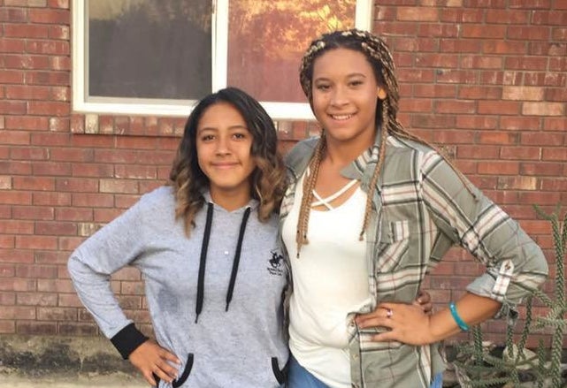Stepsisters Jayla Tolliver (left) and Taylissa Marriot.