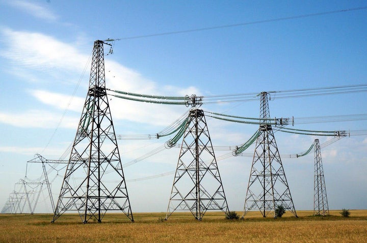 Power lines in Kazakhstan