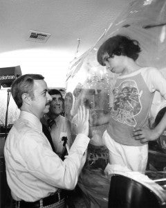 David Vetter with Dr. William Shearer