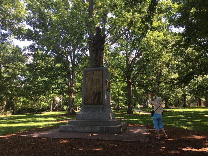 Silent Sam on the pretty, tree-covered campus of the University of North Carolina.