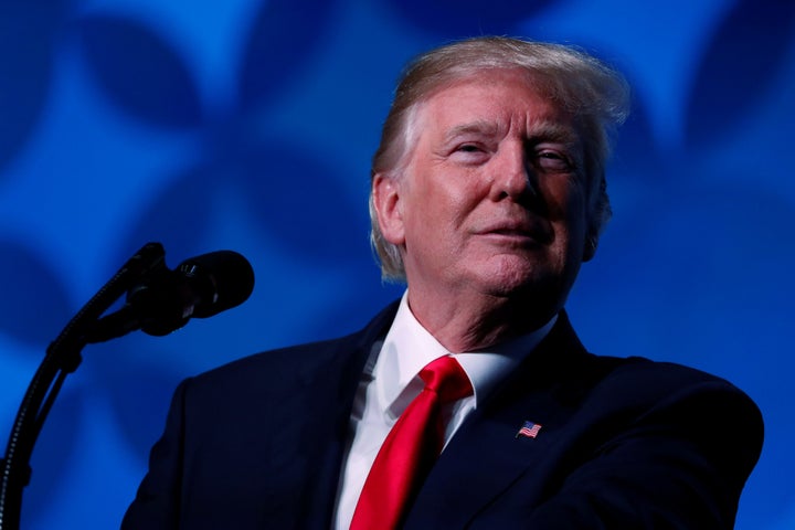 President Donald Trump delivers remarks at the American Farm Bureau Federation convention in Nashville, Tennessee, January 8,