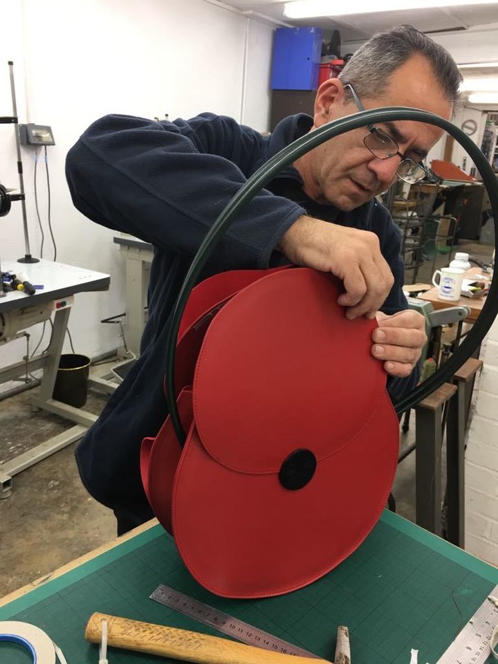 The iconic 'Ronti' Remembrance handbag in production