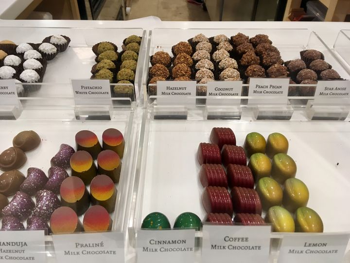 Rows of Chocolate at Christophe Artisan Chocolatier