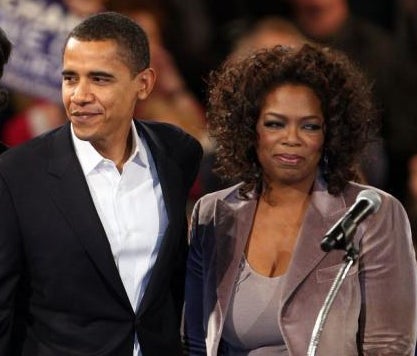 President Barack Obama pictured with media mogul Oprah Winfrey.