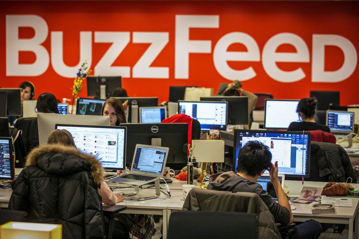 The BuzzFeed newsroom in New York City on Jan. 9, 2014.