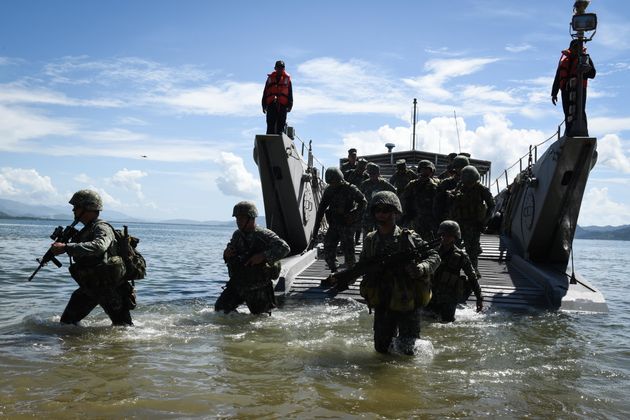 Proben für den Ernstfall: Philippinische Soldaten bei einer Militärübung 