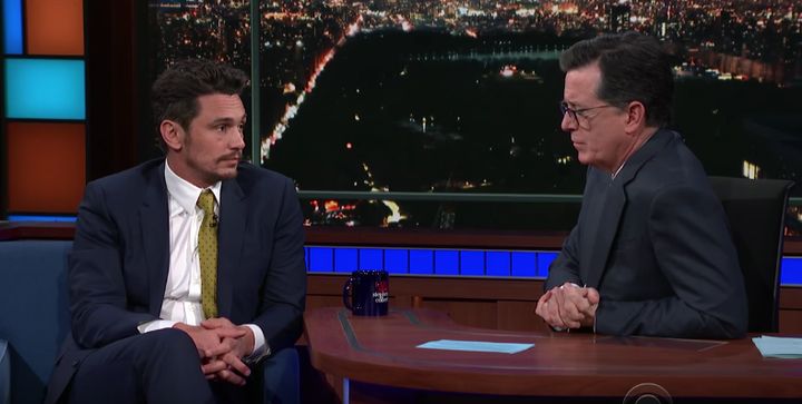 Colbert asks James Franco about the accusations