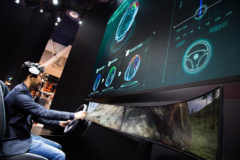 At this point, “Brain to Vehicle” technology is a concept. As it is, a brainwave sensing headset is required. As the technolo