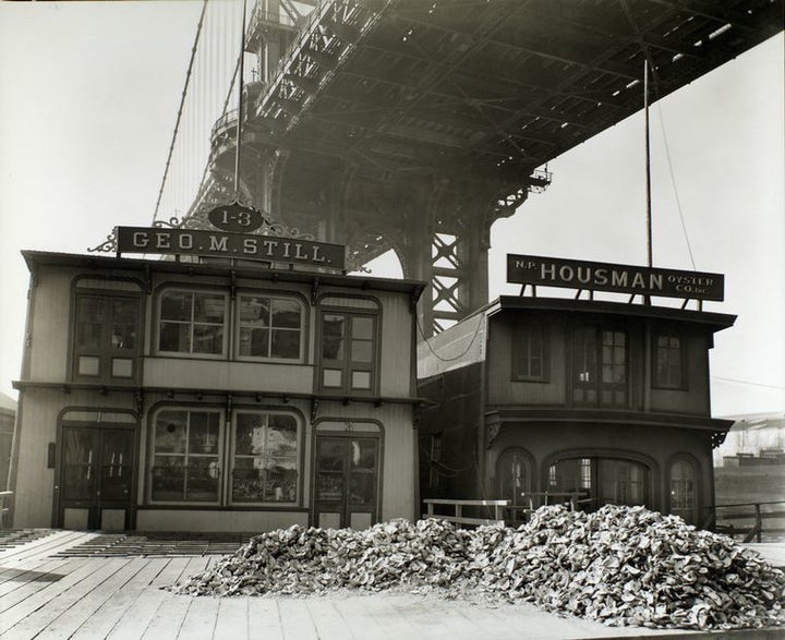 Floating oyster houses. South Street and Pike Slip, Manhattan. (date not found)The Miriam and Ira D. Wallach Division of Art, Prints and Photography. The New York Public Library