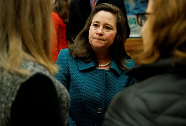 Democrat Shelly Simonds is seen in Richmond, Virginia, Jan. 4, 2018. Simonds conceded a race for a Virginia House of Delegates seat to her Republican opponent, David Yancey, on Wednesday.