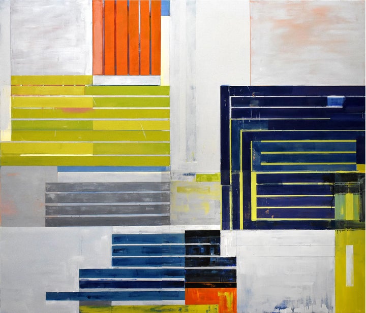 <p> Lloyd Martin, <em>Blue Bender</em>, 2017, Oil on canvas, 72 x 84 in. (182.9 x 213.4 cm). </p>