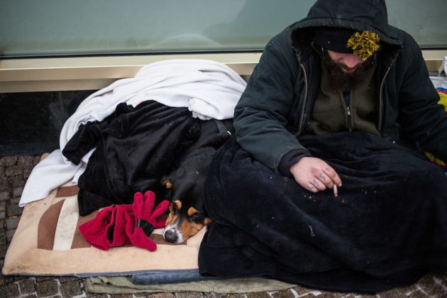 Ein Obdachloser in Berlin.