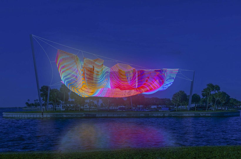 Echelman’s proposed sculpture for the St. Petersburg pier.