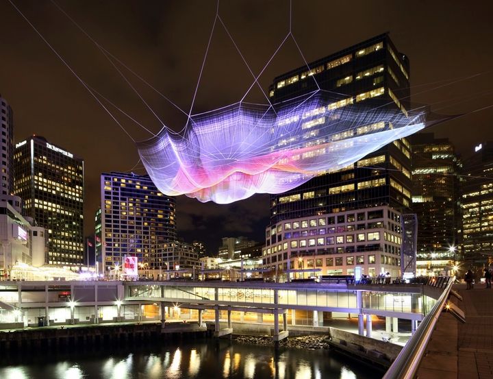 Temporary artwork installed in Vancouver, B.C. for the TED Conference's 30th anniversary "Skies Painted with Unnumbered Sparks" (2014) 