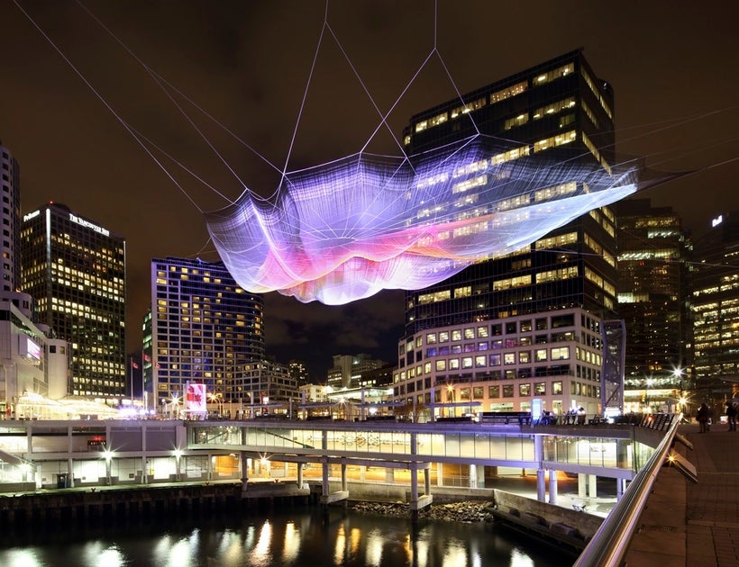 Temporary artwork installed in Vancouver, B.C. for the TED Conference's 30th anniversary "Skies Painted with Unnumbe