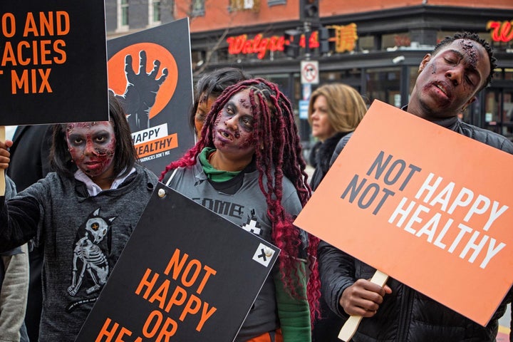 Zombies invaded Washington, D.C. yesterday protesting Walgreens’ sale of tobacco products, urging the pharmacy chain to go tobacco-free.