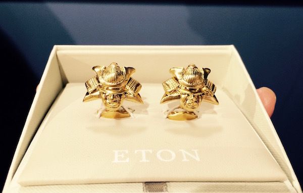 Cufflinks featuring Japanese masks from Eton’s Kyoto Anywhere Fall/Winter 2018-19 collection