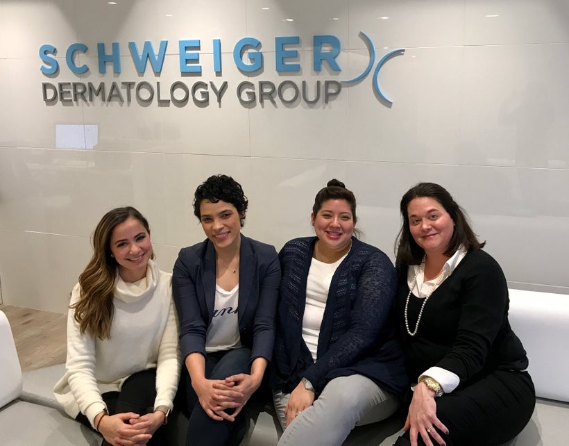 Leaders on Schweiger Dermatology Groupâs team have worked together to reduce turnover. (From left to right: Ana Welsh, vice p