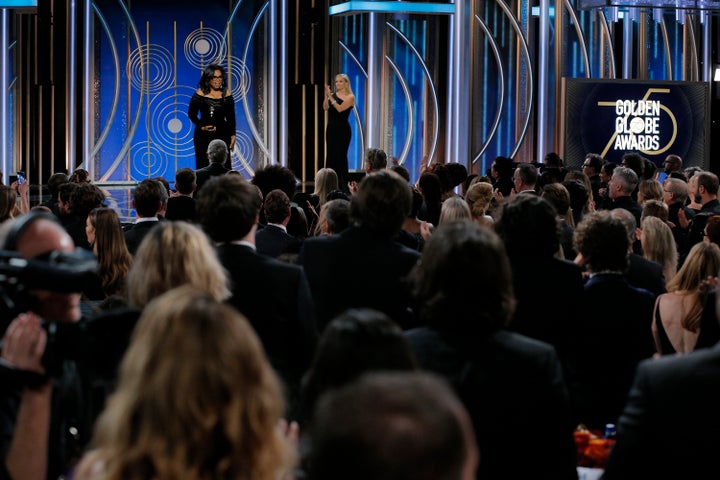 Oprah Winfrey accepts the 2018 Cecil B. DeMille Award during the 75th Annual Golden Globe Awards on Sunday.