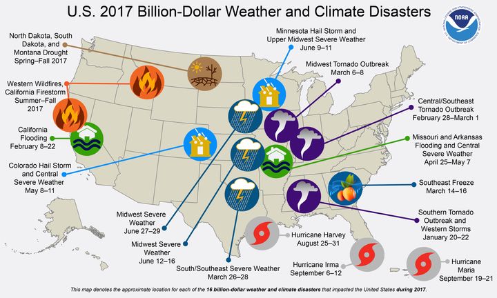 U.S. Billion-Dollar Weather and Climate Disasters (2018).