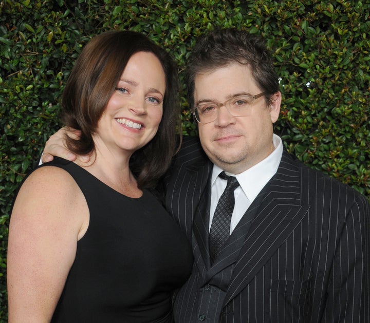 Michelle McNamara and her husband, Patton Oswalt, in December 2011. McNamara died in her sleep on April 21, 2016.