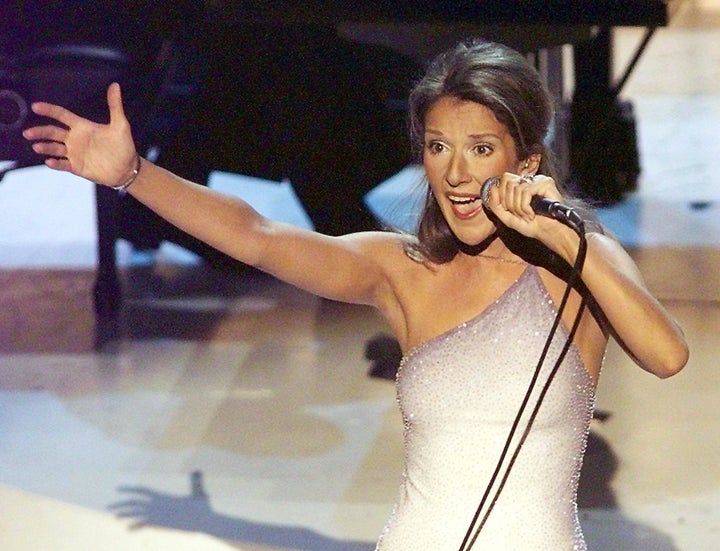 Celine Dion at the Grammys in 1998.