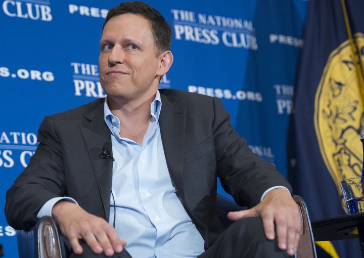 Peter Thiel discusses his support for Republican presidential nominee Donald Trump at the National Press Club in Washington, D.C., Oct. 31, 2016.
