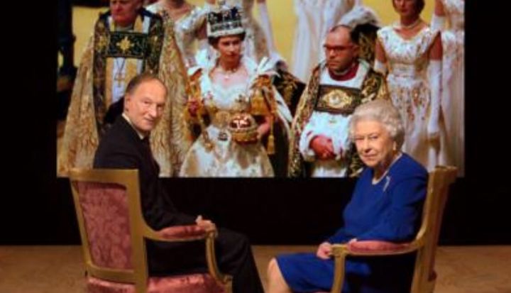 Alastair Bruce interviewing the Queen during The Coronation