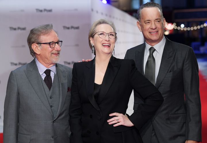 The trio at the film's premiere, the night before the press conference