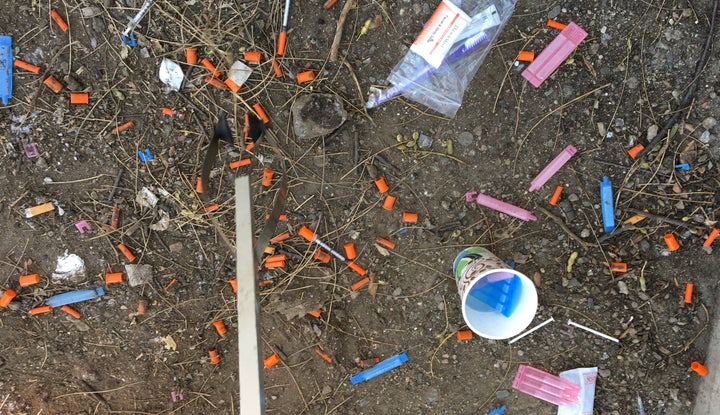Used needles, syringes, and drug packets litter parks and walkways in upper Manhattan. Supervised injection facilities in Ca