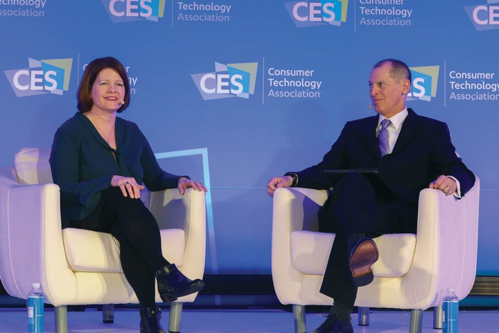 <p>Acting FTC chair Maureen Ohlhausen discusses net neutrality with CTA president and CEO Gary Shapiro at CES. FCC chair Ajit Pai dropped out of this session a week before the show.</p>