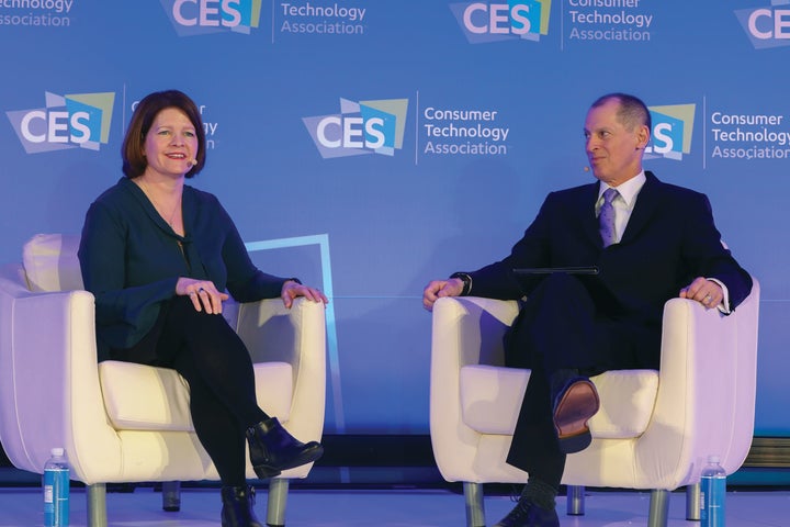 Acting FTC chair Maureen Ohlhausen discusses net neutrality with CTA president and CEO Gary Shapiro at CES. FCC chair Ajit Pai dropped out of this session a week before the show.