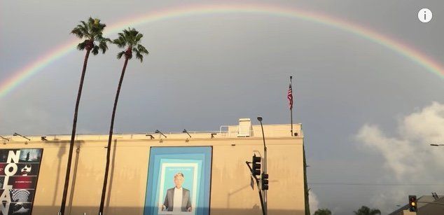 Ellen DeGeneres said she spotted this rainbow in the sky right after speaking to her dad for the last time.