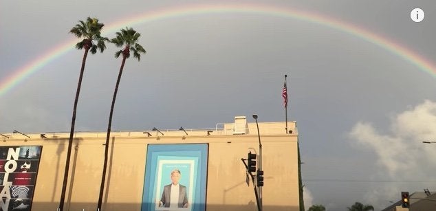 Ellen DeGeneres said she spotted this rainbow in the sky right after speaking to her dad for the last time.