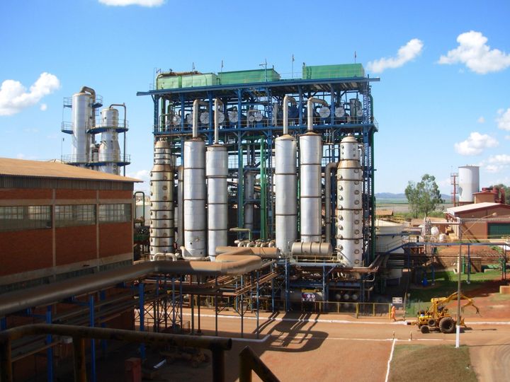 The Jalles Machado Refinery in the central Brazilian state of Goiás produces sugar cane, ethanol and electricity.