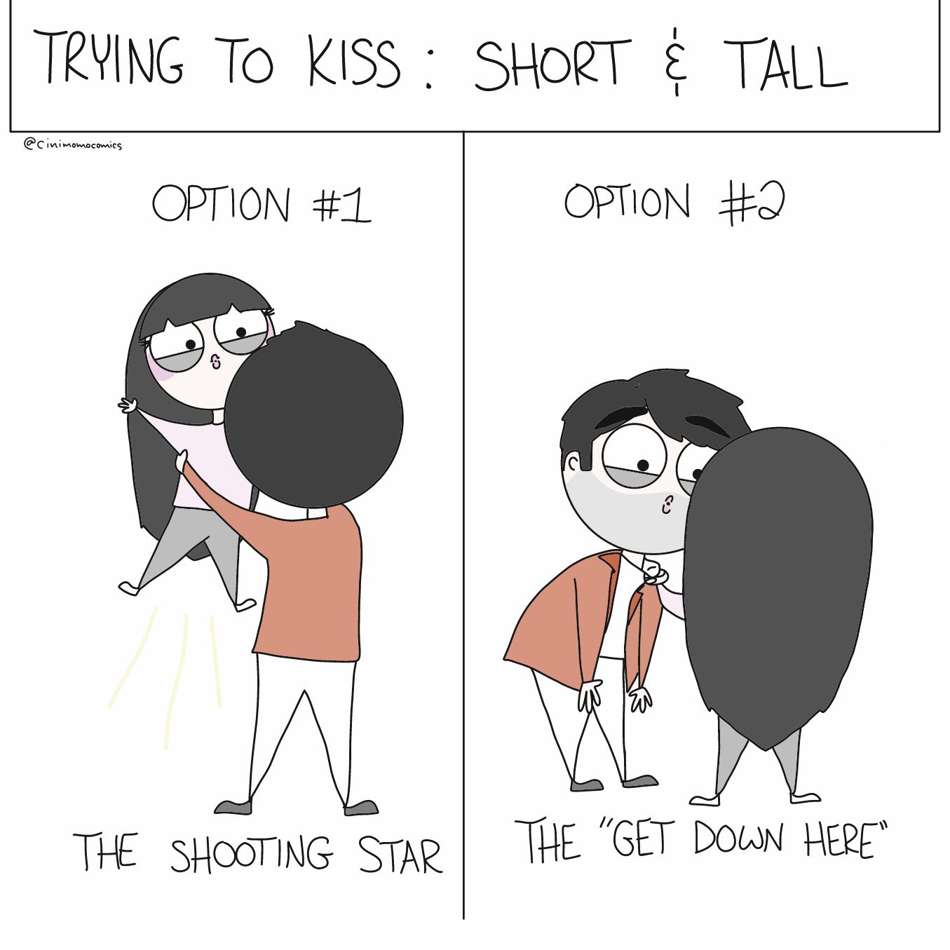 Tall girl manga. Height difference couple Kiss.