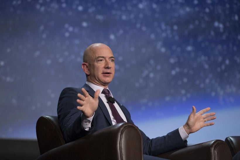 Jeff Bezos, chief executive officer of Amazon.com Inc. and founder of Blue Origin LLC.